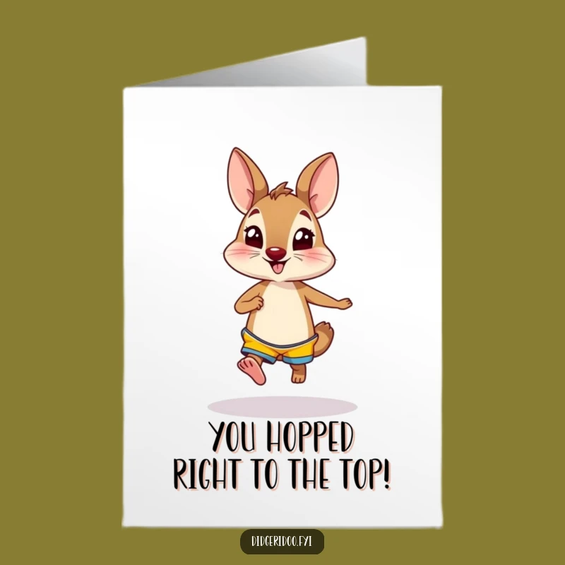 Free Printable Wallaby Congrats Card: Funny Shorts & Hops Downloadable