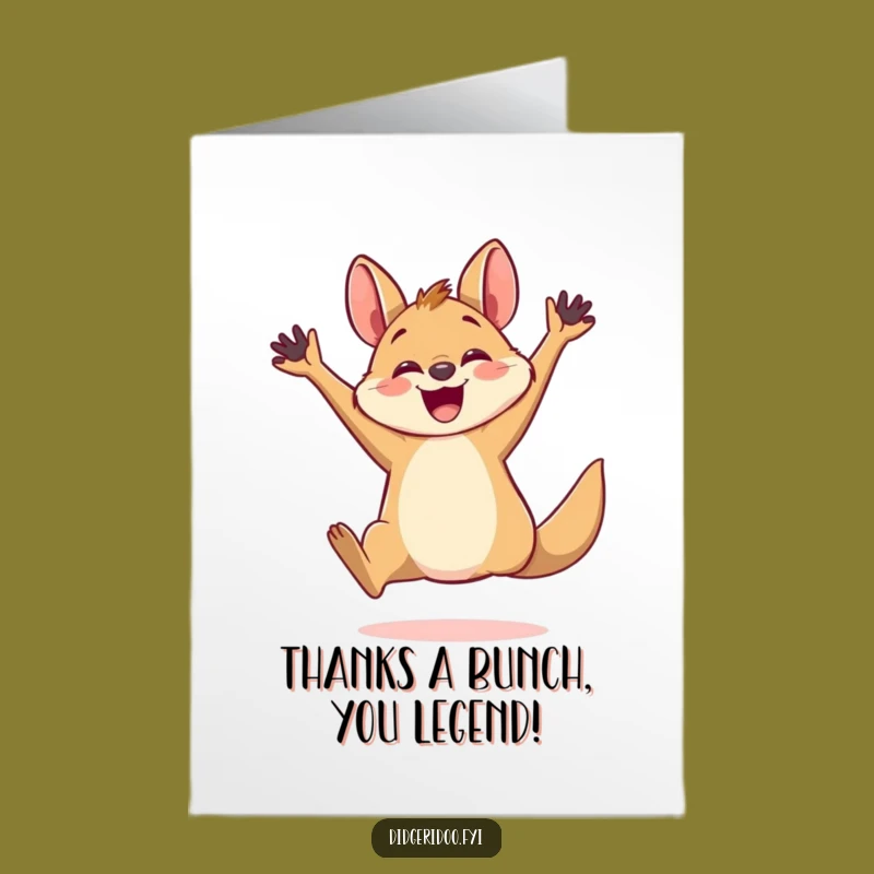 Free Printable Thank You Card: Joyful Wallaby, Downloadable & Sweet