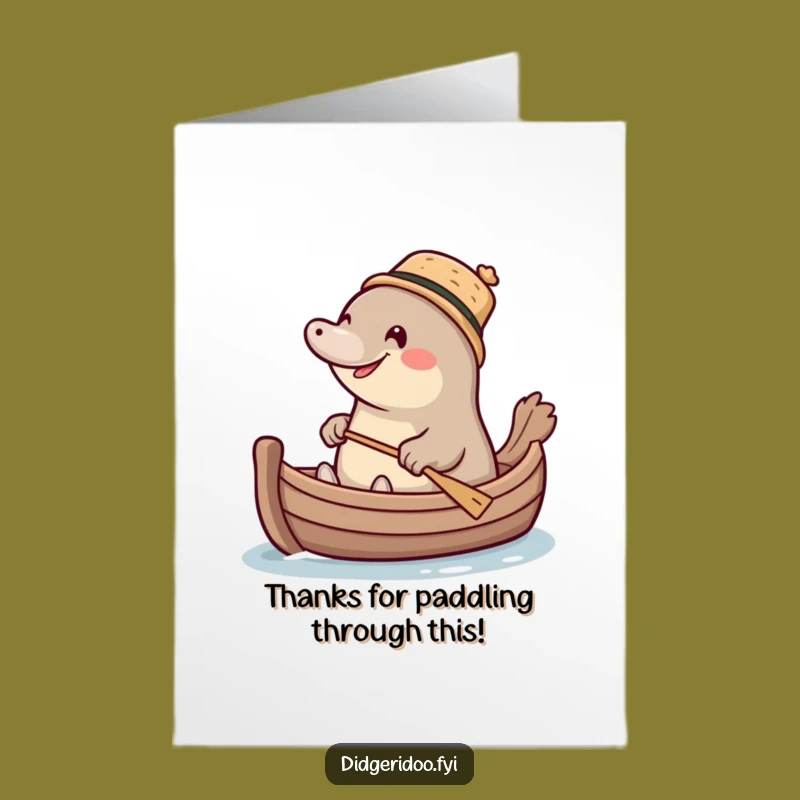 Free Printable Thank You Card: Platypus Boat, Funny Downloadable Appreciation