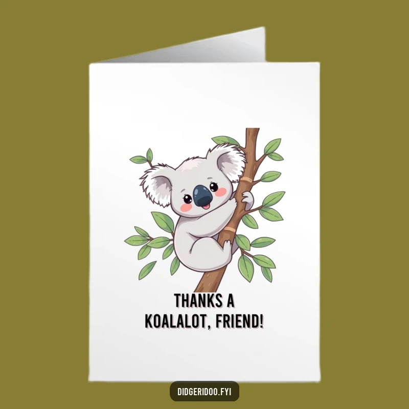 Free Printable Thank You Koala Card: Content Critter for a Sweet Downloadable Gift