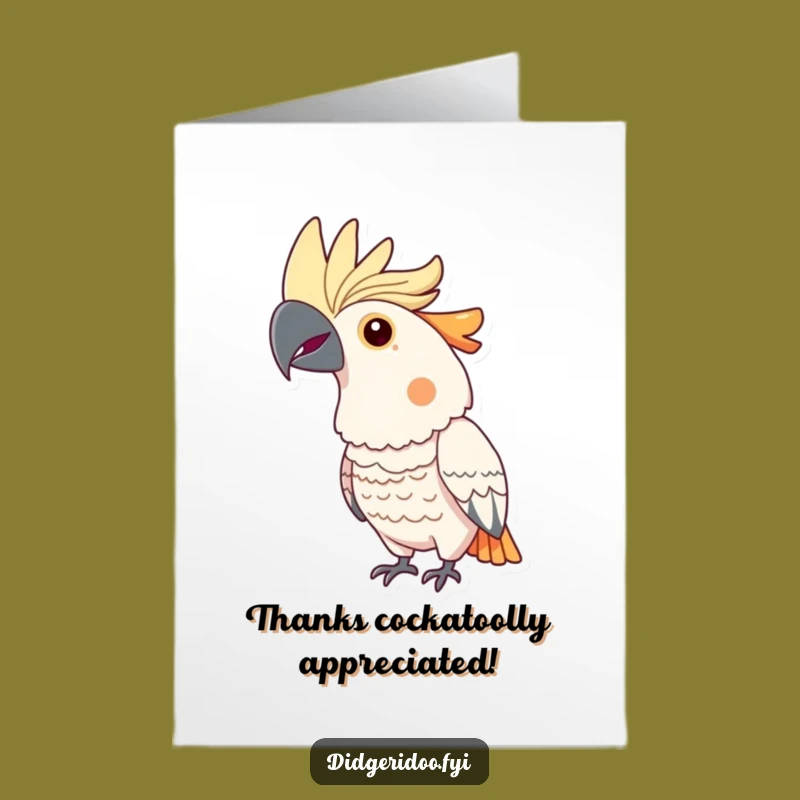 Free Printable Cockatoo Thank You Card: Proud Crest for Expressing Gratitude