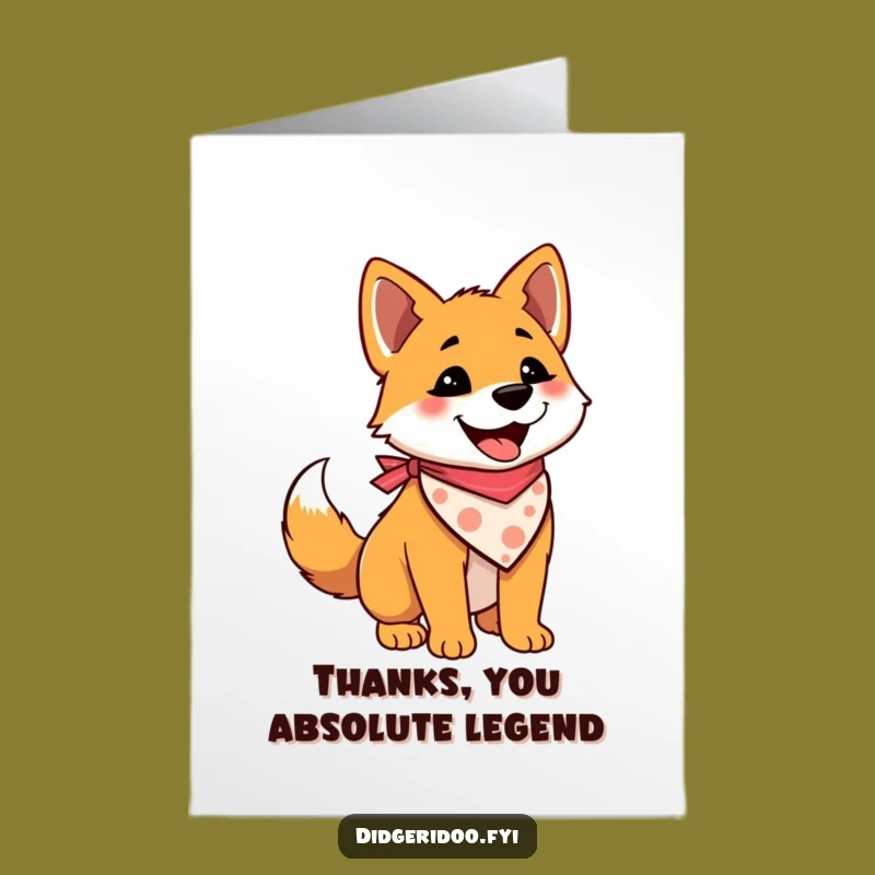 Free Printable Thank You Card: Dingo Wagging Tail - Funny Gift