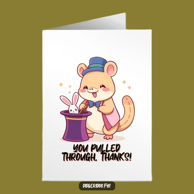 Free Printable Thank You Card: Platypus Magician's Trick to Show Gratitude
