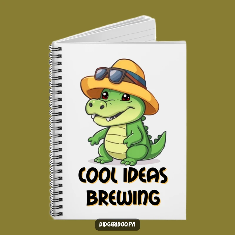 Funny Crocodile Notebook: Cool Hat Grin, Witty Notes, Great Funny Gift!