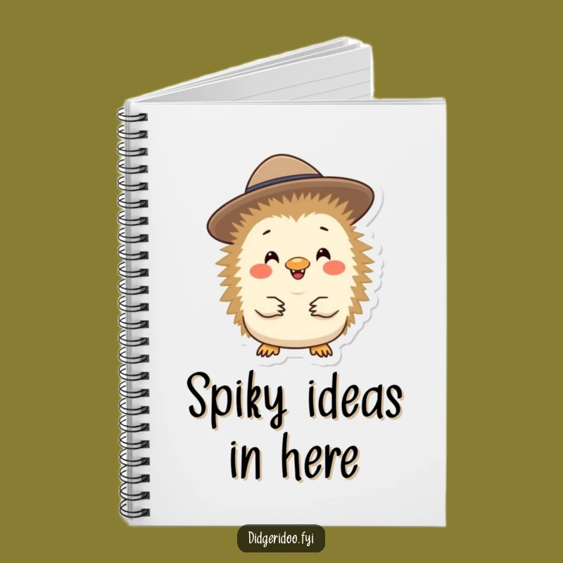 Funny Echidna Akubra Hat Notebook: Cheerful Character Journal Gift