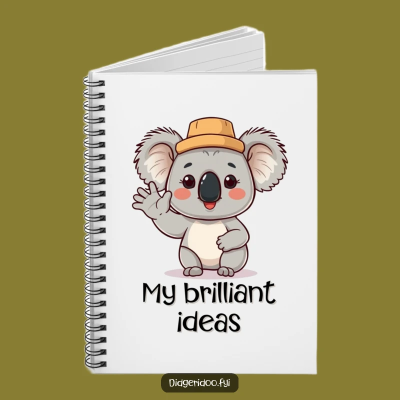 Funny Koala Cork Hat Notebook: Aussie Wave Journal, Ideal Humorous Gift