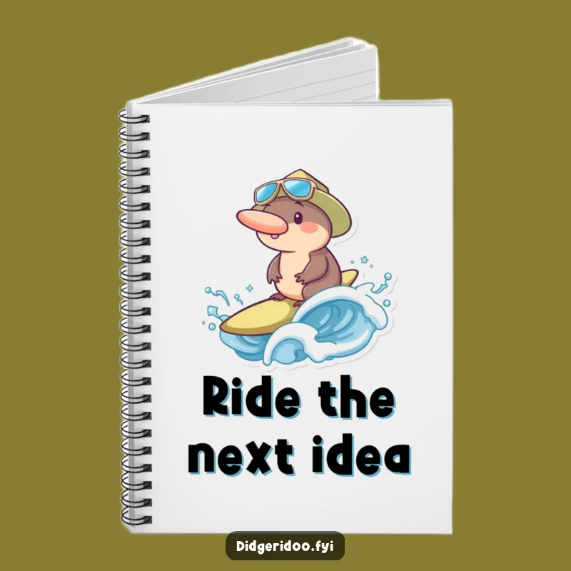 Funny Platypus Surfer Notebook: Jot Down Laughs, Hilarious Aussie Idea Book, Perfect Funny Gift!