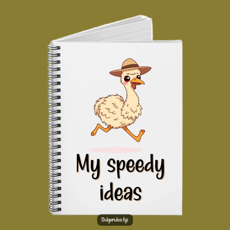 Funny Smiling Emu Running Notebook - Energetic Journaling Gift