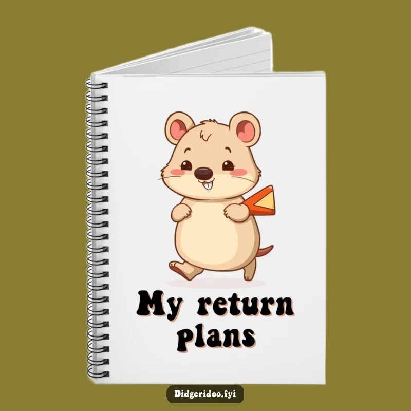 Funny Wombat Boomerang Notebook: Jot Down Happy Thoughts and Plans