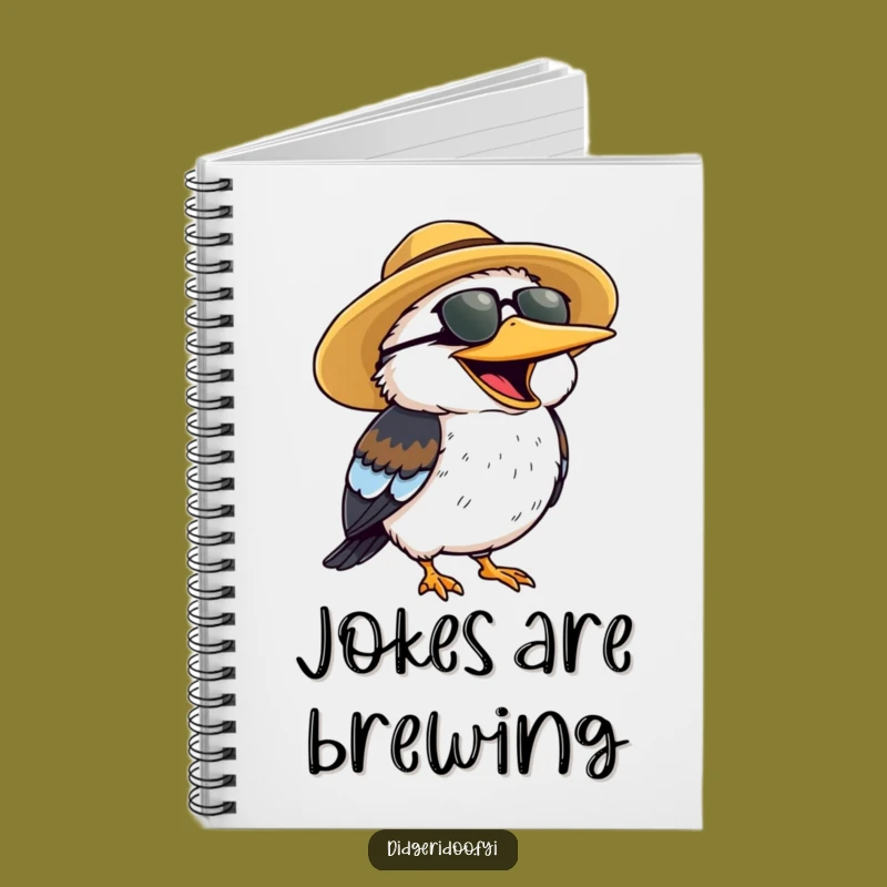 Funny Kookaburra Sun Hat Notebook - Jot Down Laughs with Cheerful Humor, Great Funny Gift