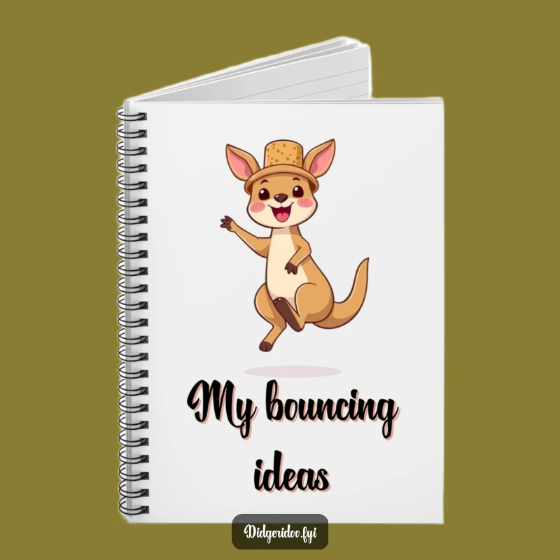 Funny Kangaroo Cork Hat Notebook - Joyful Jumper Journal for Adventure Notes
