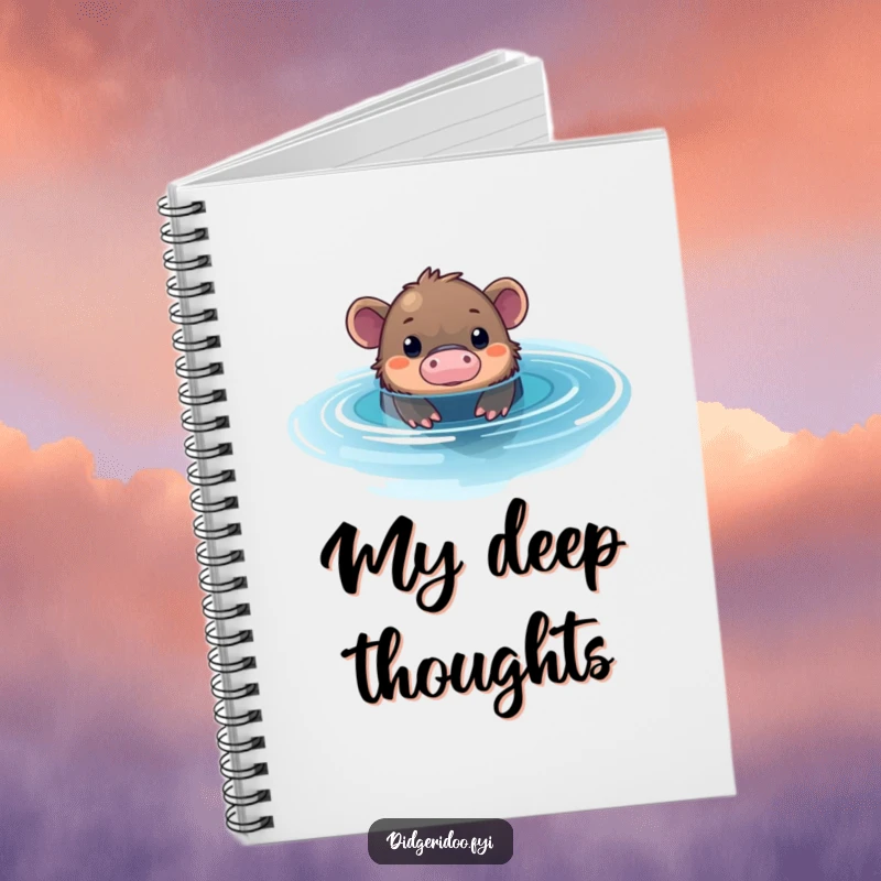 Funny Platypus Pool Notebook: A curious platypus peeks from a shimmering blue pool, ready to inspire your notes and journaling.
