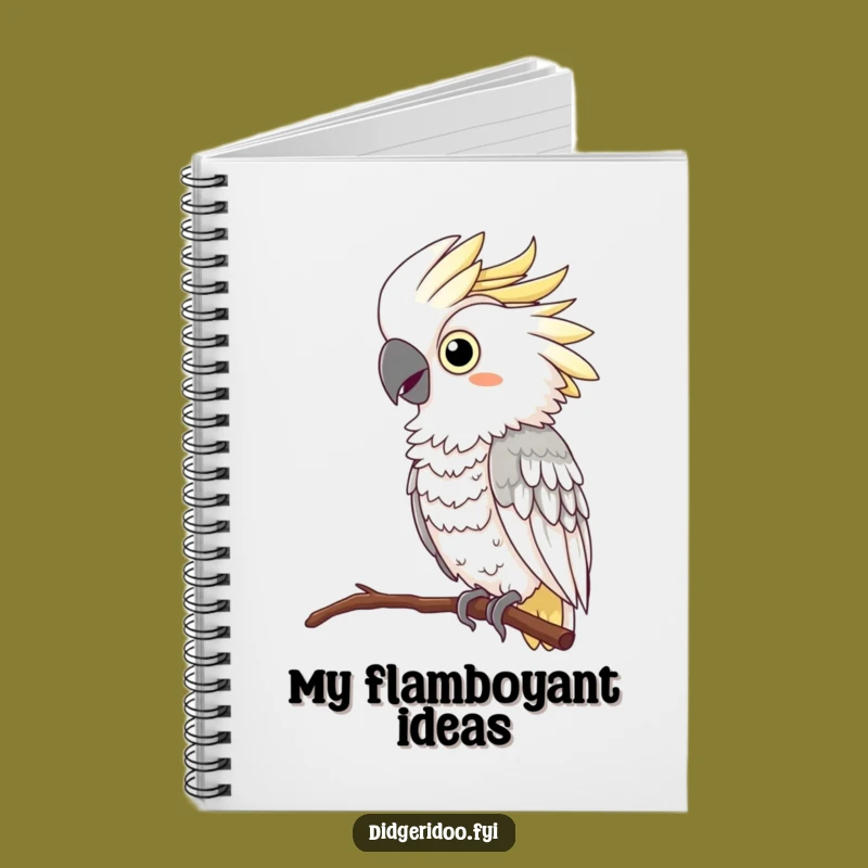 Funny Cockatoo Squawking Notebook: Journal with a curious cockatoo feather boa squawking, a witty funny gift.