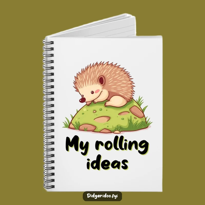 Funny Echidna Rolling Notebook - Playful Animal Journal for Ideas