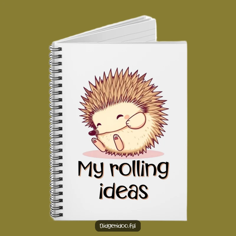 Funny Echidna Rolling Notebook: Playful Spiky Ball Journal, Humorous Gift