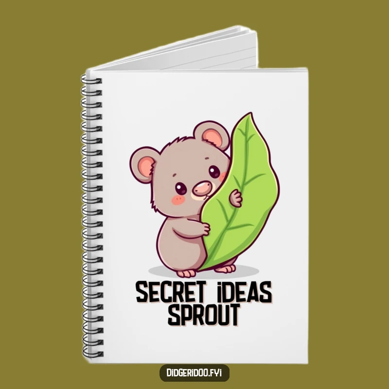 Funny Wombat Peeking Notebook: Jot Down Secrets with Aussie Charm