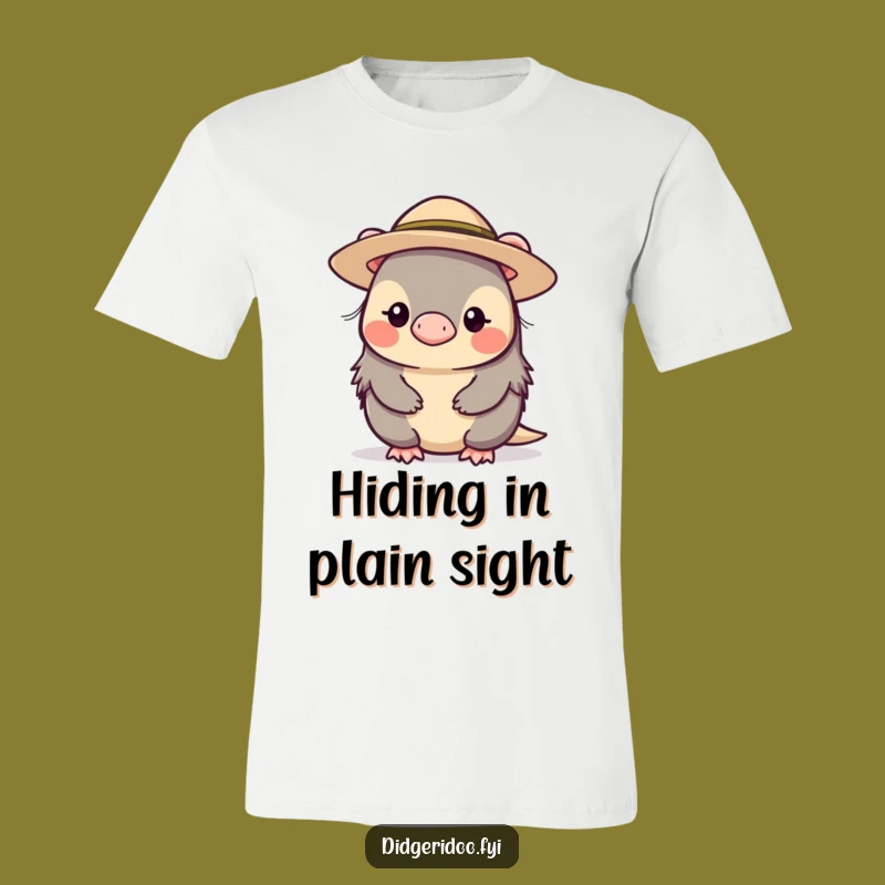 Funny Platypus Hat T-Shirt: Shy Character Apparel for Unique Style