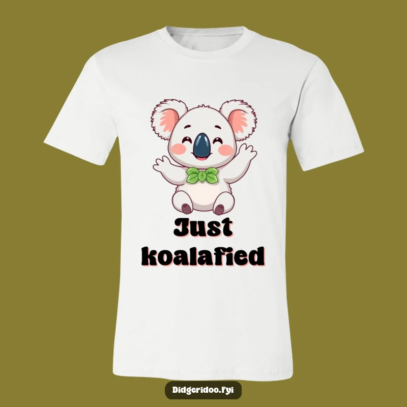 Funny Koala Eucalyptus T-Shirt: Cheerful Wave Style, Hilarious Animal Apparel Gift