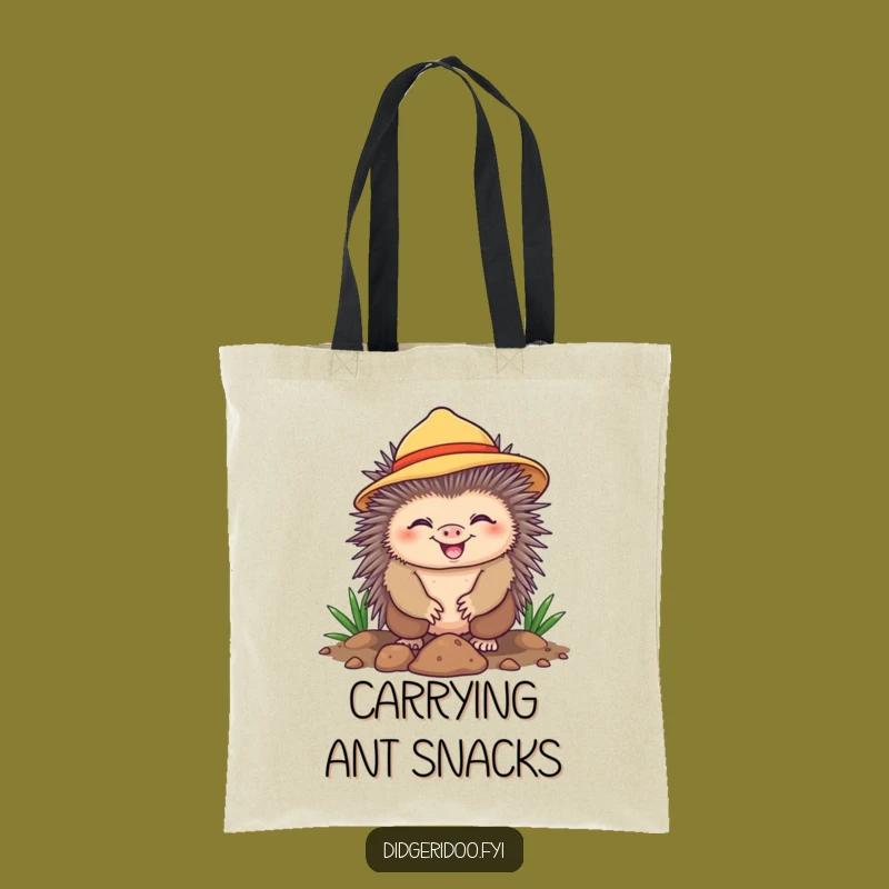 Funny Echidna Gardening Tote Bag - Carry Your Sunshine, Cheerful Helper, Perfect Funny Gift!