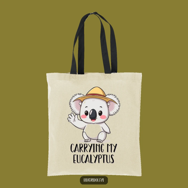 Funny Koala Akubra Wave Tote Bag: Carry Your Essentials with Hilarious Aussie Style