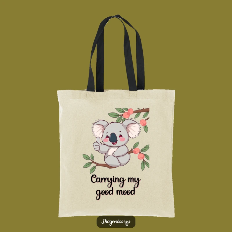 Funny Koala Thumbs Up Tote Bag: Jovial Aussie Character Carry-All