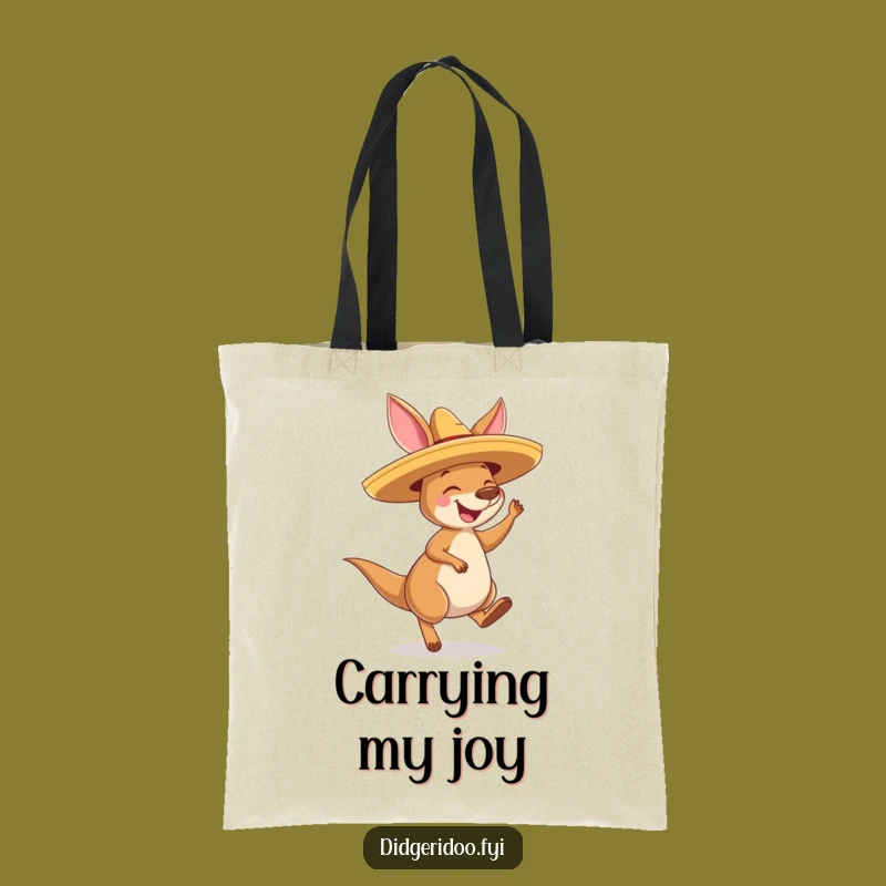 Funny Kangaroo Sombrero Tote Bag: Bouncing Joyful Aussie Shopping, Perfect Gift