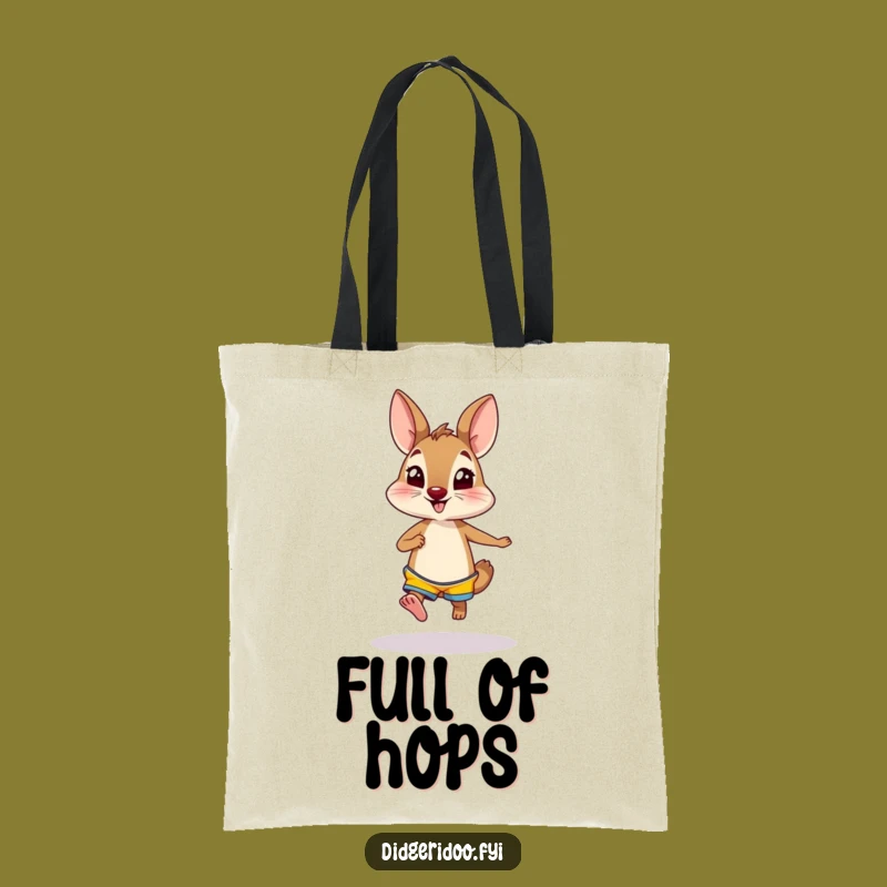 Funny Wallaby Shorts Tote Bag, Curious Hopper Bag, Everyday Gift
