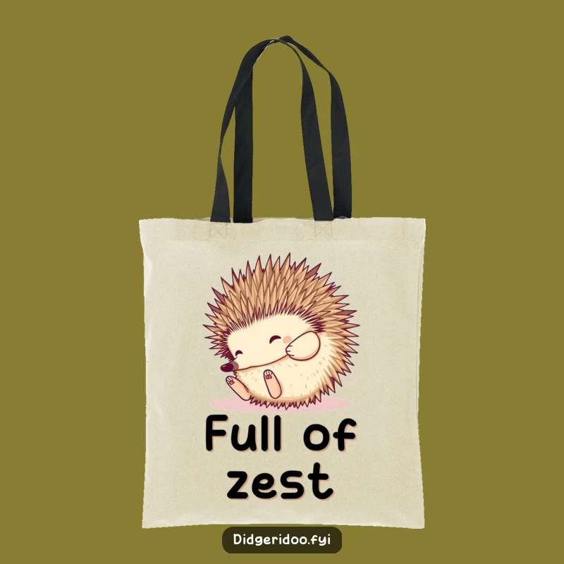 Funny Echidna Rolling Tote: Playful Spiky Ball Animal Bag, Humorous Gift