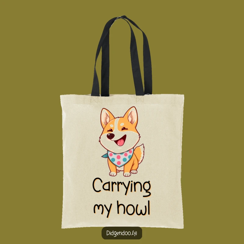 Funny Dingo Howling Tote Bag: Proud Bandana Accessory Gift