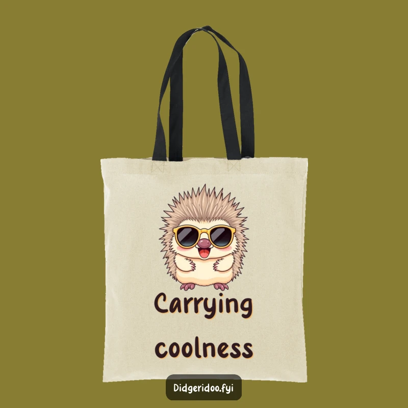 Funny Echidna Sunglasses Tote Bag: Carry Coolness, Hilarious Aussie Design, Perfect Funny Gift!