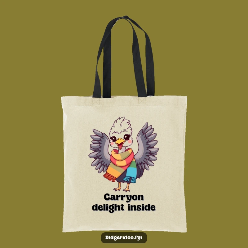 Funny Emu Delight Tote Bag: Stylish Bird in Scarf, Perfect Fun Gift Bag
