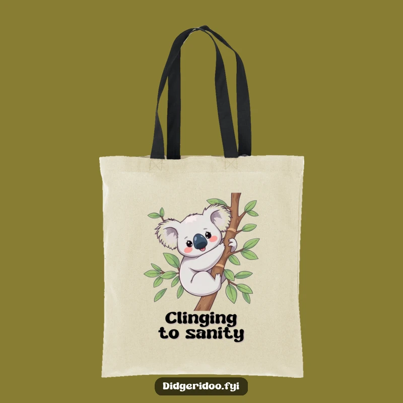 Funny Koala Eucalyptus Tote Bag: Content Critter Everyday Carry Gift