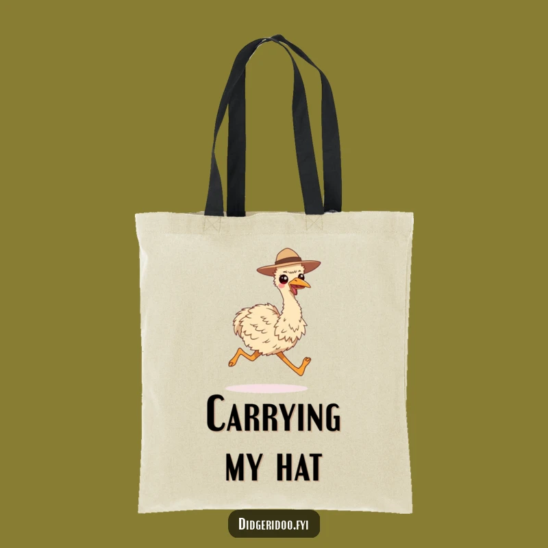 Funny Smiling Emu Running Tote Bag - Long Stride Carryall Gift
