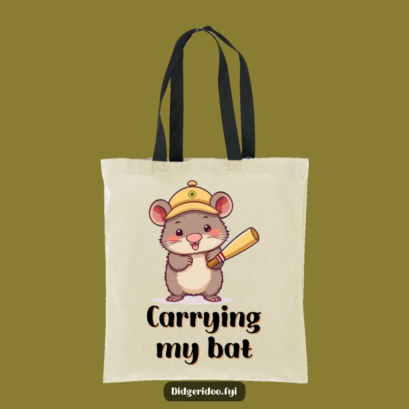 Funny Wombat Cricket Tote Bag - Carry Your Team Spirit, Sporty Marsupial, Perfect Funny Gift!