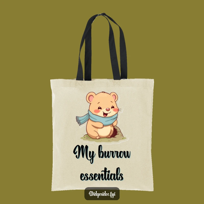 Funny Wombat Scarf Tote Bag: Cozy Critter Carry-All Gift